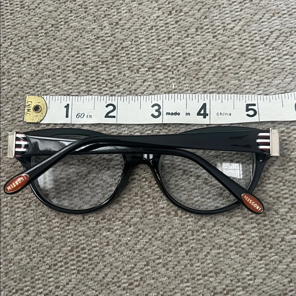 Missoni Black and Red Round Glasses made in Italy MI355V01